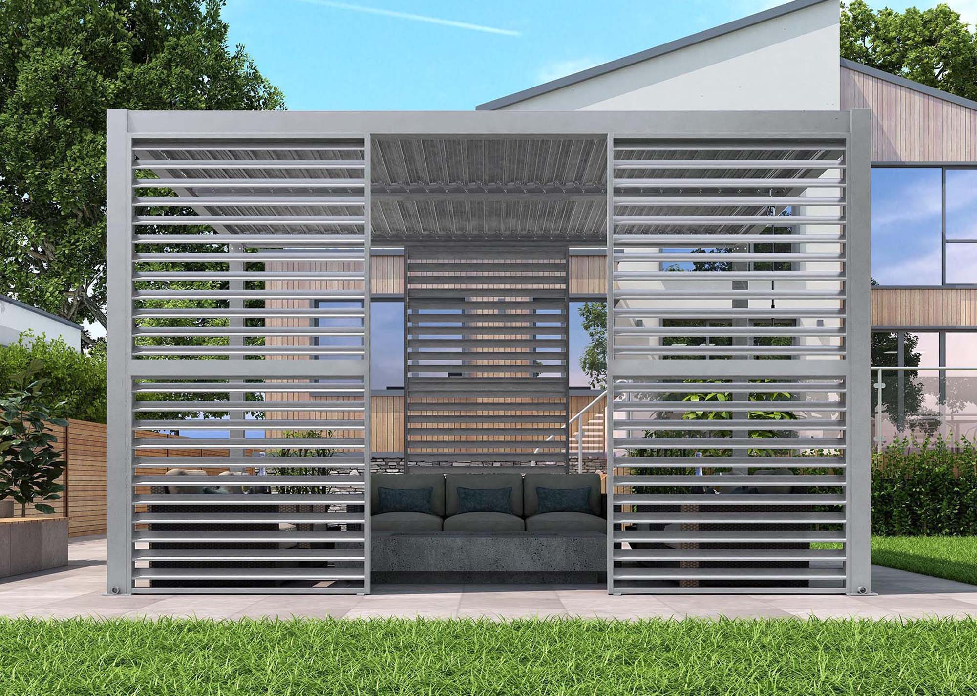 Grey louvered side